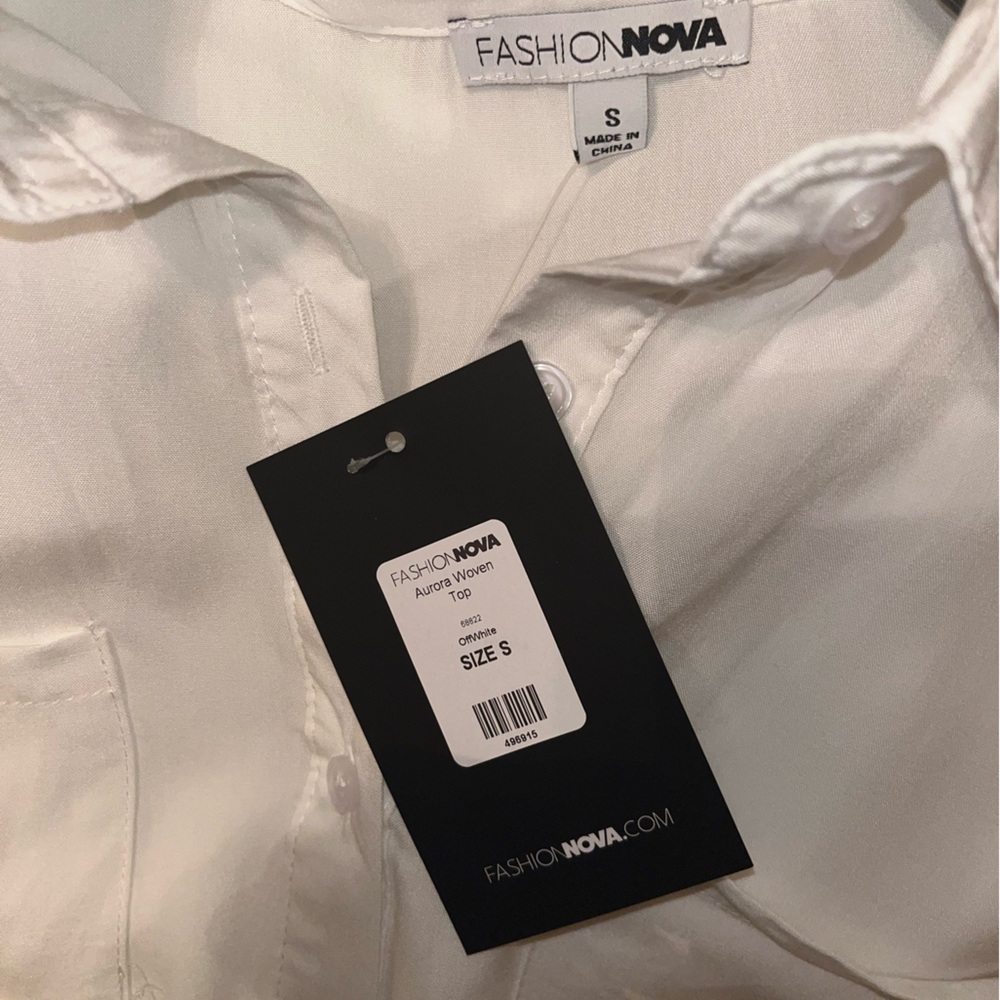 Fashion Nova Aurora Woven Top- Off white- size small *NEVER WORN* - Picture 12 of 12
